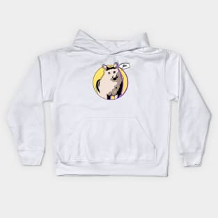 huh cat comic style Kids Hoodie